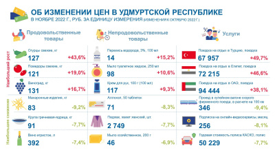 Об изменении потребительских цен и тарифов  в Удмуртской Республике  в ноябре 2022 года